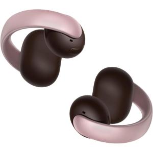 Soundcore AeroClip by Anker, Open-Ear Earbuds, Clip-On Headphones, Adaptive Comfort, Clear Calls with 4 Mics and AI, Stable Fit, 12mm Drivers for Powerful Bass, Hi-Res, Open-Ring Design(Rosy Brown)
