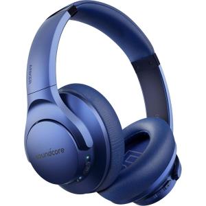 Soundcore Anker Life Q20 Hybrid Active Noise Cancelling Headphones, Wireless Over Ear Bluetooth Headphones, 60H Playtime, Hi-Res Audio, Deep Bass, Foam Ear Cups, Travel, Office, USB-C Charging(Blue)