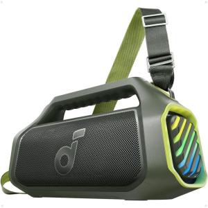 Soundcore Boom 2 Plus Portable Speaker by Anker, 140W, 2+2 Channel, BassUp 2.0, 20H Playtime, Fast Charge, IPX7 Waterproof, RGB Lights, Power Bank, Bluetooth 5.3, Outdoor Speakers, Camping, Beach(Green)