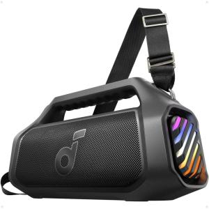 Soundcore Boom 2 Plus Portable Speaker by Anker, 140W, 2+2 Channel, BassUp 2.0, 20H Playtime, Fast Charge, IPX7 Waterproof, RGB Lights, Power Bank, Bluetooth 5.3, Outdoor Speakers, Camping, Beach(Black)