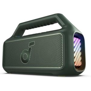 Soundcore Boom 2 by Anker, Outdoor Speaker, 80W, Subwoofer, BassUp 2.0, 24H Playtime, IPX7 Waterproof, Floatable, RGB Lights, USB-C, Custom EQ, Bluetooth 5.3, Portable for Camping and Beach – Green(Green)
