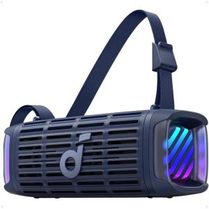 Soundcore Boom 3i by Anker, Compact Outdoor Speaker, IP68 Waterproof, Floating Playback, Saltwater-Resistant, BassUp 2.0, 50W Portable Speaker, Bluetooth 5.3, 16H, TWS, Kayak/Fishing/Camping-Green(Blue)