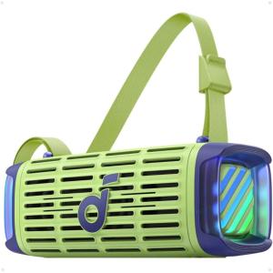 Soundcore Boom 3i by Anker, Compact Outdoor Speaker, IP68 Waterproof, Floating Playback, Saltwater-Resistant, BassUp 2.0, 50W Portable Speaker, Bluetooth 5.3, 16H, TWS, Kayak/Fishing/Camping-Green(Green)