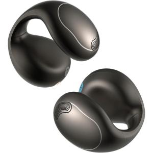 Soundcore C40i by Anker, Open-Ear Earbuds, Clip-On Headphones, Flexible Joint Design, Button Controls, Lightweight Comfort, Stable Fit with Attachable Ear Grips, Expansive Drivers for Clear Sound(Dark Gray)