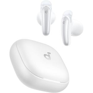 Soundcore Liberty Buds by Anker, Semi-in-Ear Design, Removable Ear Fins, Real-Time Adaptive Noise Cancelling, Fast Charging, Wireless Bluetooth Earbuds,Translation Earbuds, 30H Playtime(White)