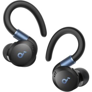 Soundcore Sport X20 by Anker, True-Wireless Workout Earbuds, Rotatable and Extendable Ear Hooks, Noise Cancelling, Deep Bass, IP68 Waterproof, Sweatproof, Dustproof, 48H Play, Sport Earbuds for Gym(Black)