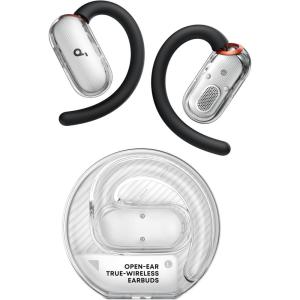 Soundcore V40i by Anker, Open-Ear Headphones, Clear Design, Lidless Case, 4 Adjustable Positions for Every Ear Size, Richer Bass, IP55, 21H Playtime, AI Clear Calls, Bluetooth 5.4, App Control(White)