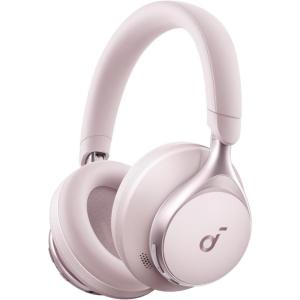 Soundcore by Anker, Space One, Active Noise Cancelling Headphones, 2X Stronger Voice Reduction, 40H ANC Playtime, App Control, LDAC Hi-Res Wireless Audio, Comfortable Fit, Clear Calls, Bluetooth 5.3(Cloud Pink)