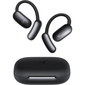 soundcore AeroFit 2 by Anker, Open-Ear Headphones, Real-Time Translation Earbuds, 4 Adjustable Positions for Every Ear Size, 2× Richer Bass, Hi-Res, 42H Playtime, IP55,AI Clear Calls,Wireless Charging(Obsidian Black)
