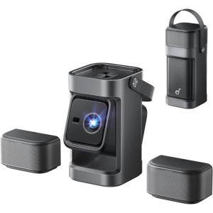soundcore Nebula P1 Portable GTV Projector with Detachable Speakers, 650 ANSI Lumens, 1080P, 20W Truly 2.0 Surround Sound, Dolby Audio, Built-In Gimbal, Auto Adjustment, 180″ Big Screen, Carry Handle
