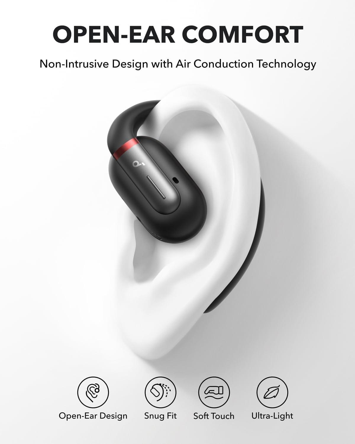 image:imageSoundcore by Anker V30i OpenEar Headphones UltraComfort Lightweight Design Snug Fit Ergonomic Ear Hooks Robust Bass 36H Playtime Bluetooth 53 App Control Clear Calls Wireless Earbuds