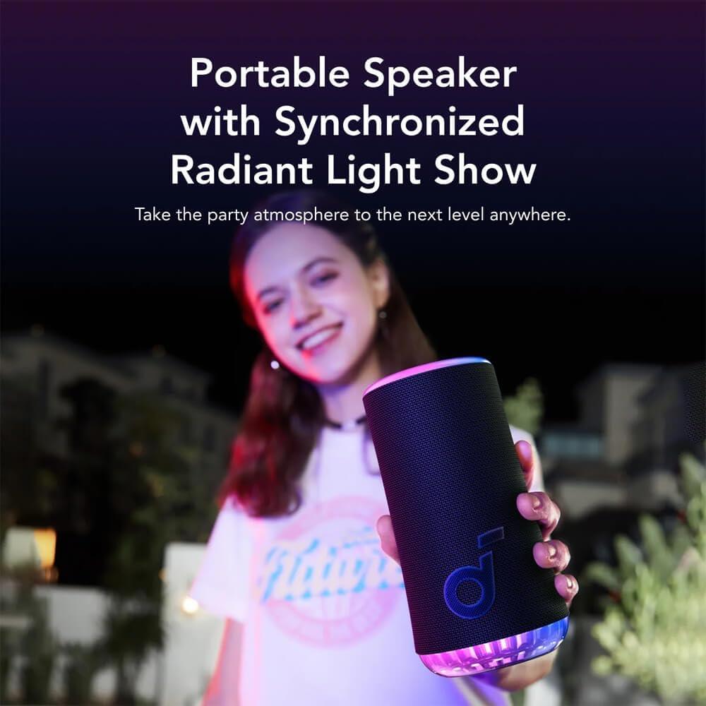 image:imageSoundcore Glow Portable Speaker by Anker with 30W 360 Sound Synchronized Radiant Light 18H Playback Customizable EQ and Light Show and IP67 Waterproof