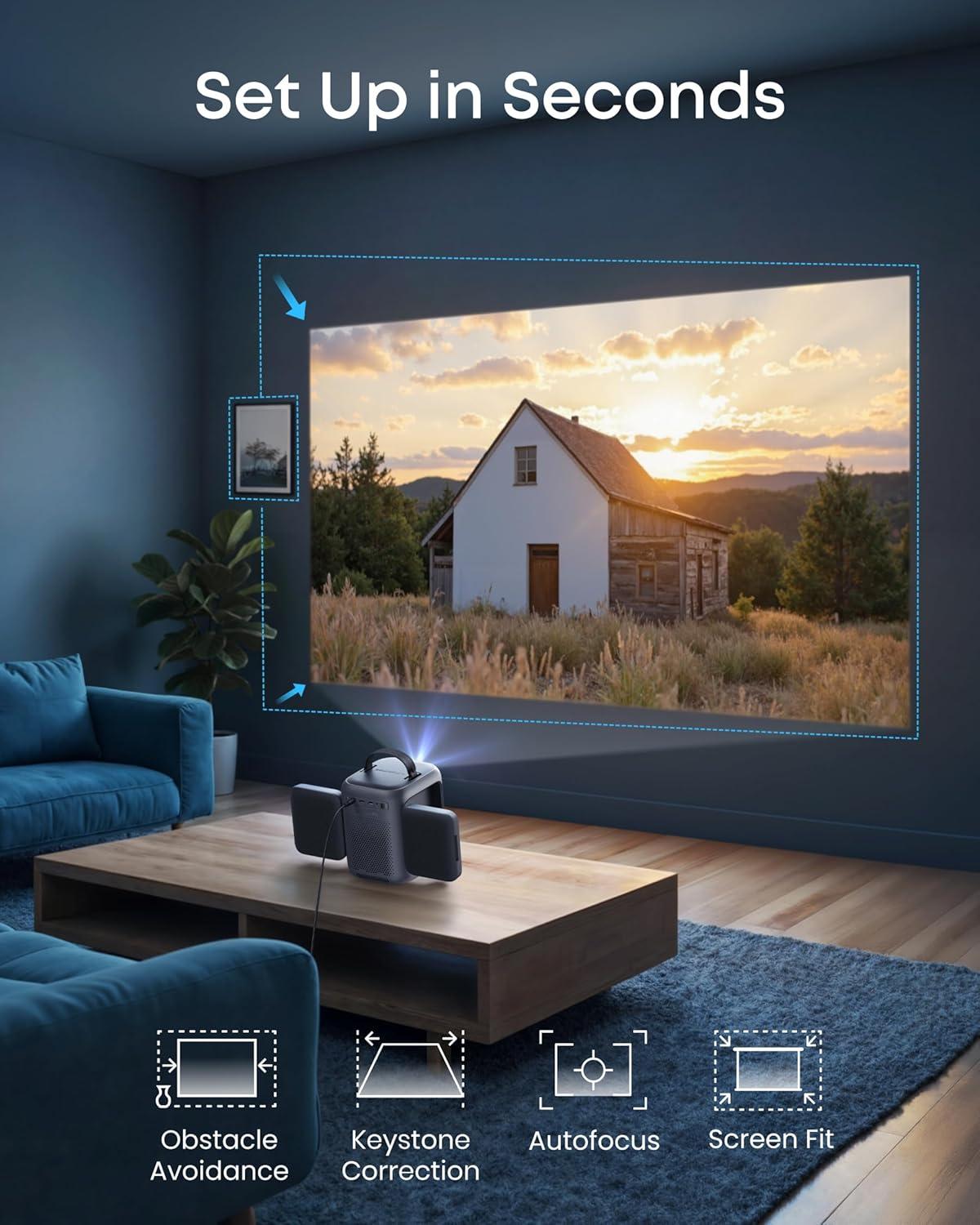 image:imageAnker Nebula P1i Portable Projector with WiFi and Bluetooth by soundcore Flippable Design 1080P FHD 380 ANSI Lumens Auto FocusKeystone AllGlass Lens Builtin Speaker