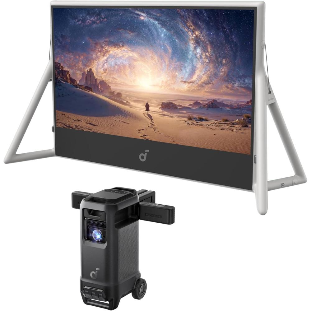 image:imagesoundcore Nebula X1 Pro Mobile Theater 4K Triple Laser Projector with 200 Silent Inflatable Screen 3500 ANSI Lumens 714 Dolby Atmos 560001 Contrast Optical Zoom Wireless Battery PumpX1 ProInflatable Screen
