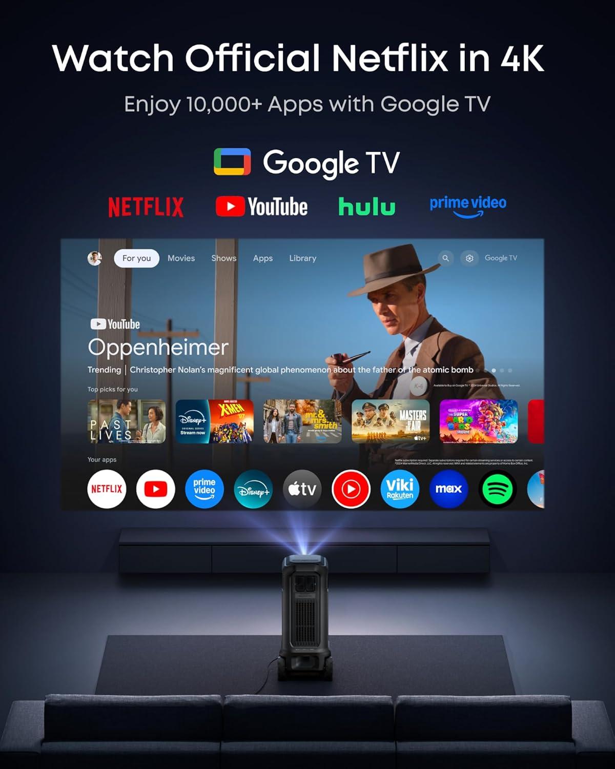 image:imagesoundcore Nebula X1 Pro Mobile Theater 4K Triple Laser Projector with 200 Silent Inflatable Screen 3500 ANSI Lumens 714 Dolby Atmos 560001 Contrast Optical Zoom Wireless Battery PumpX1 Pro