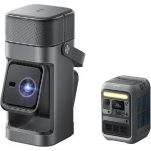 soundcore Nebula P1 GTV Projector with Anker Solix C300 Power Station, 650 ANSI Lumens, 1080P, 20W 2.0 Surround Sound, Dolby Audio, Built-In Gimbal, Auto Adjust, Portable with Carry Handle(P1+Power Station)