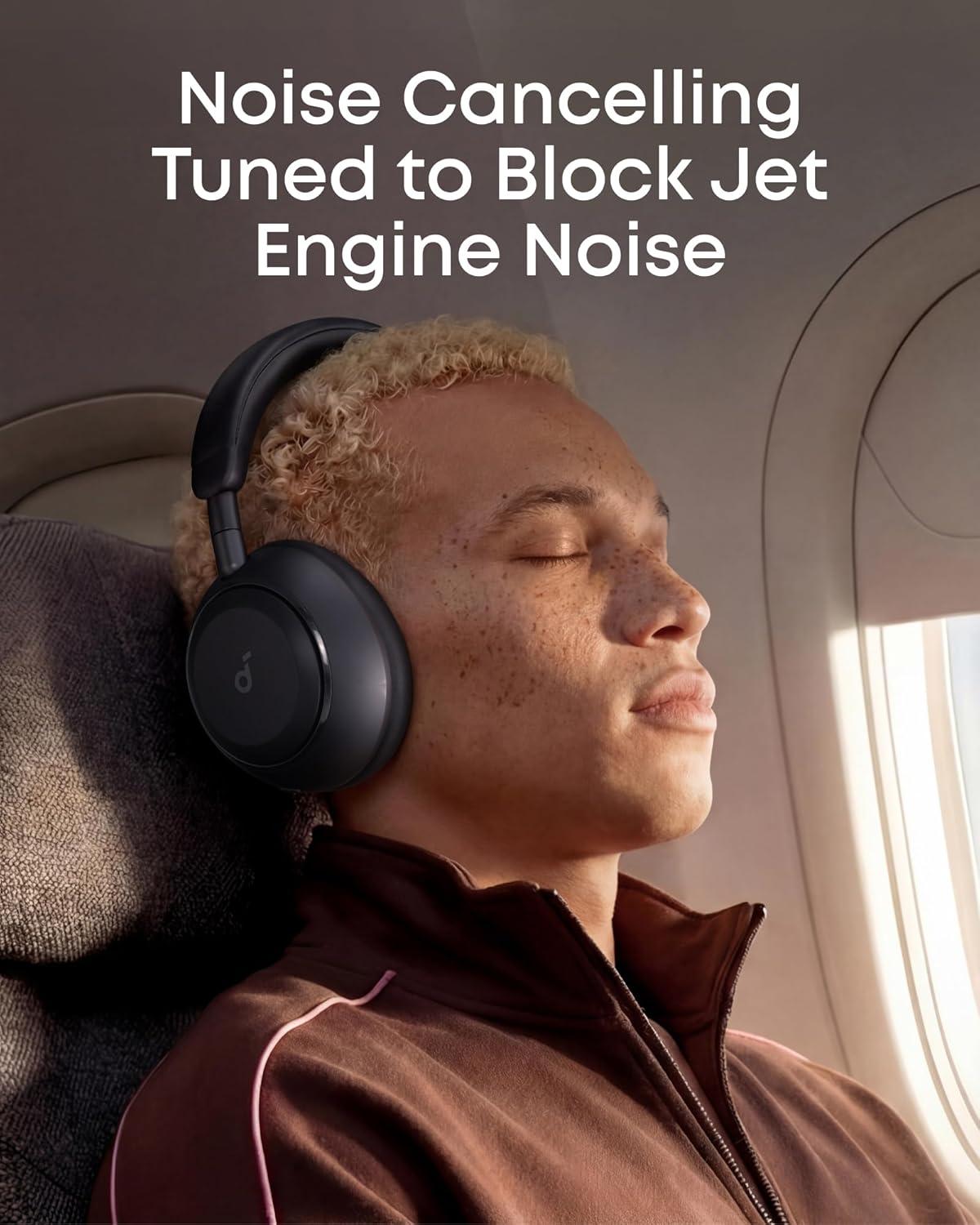 image:imageSoundcore Space 2 by Anker Active Noise Cancelling Headphones Comfortable Fit 50H Playtime LDAC HiRes Wireless Audio Dual Connection Clear Calls Bluetooth 61 Nap Mode Wearing DetectionJet Black