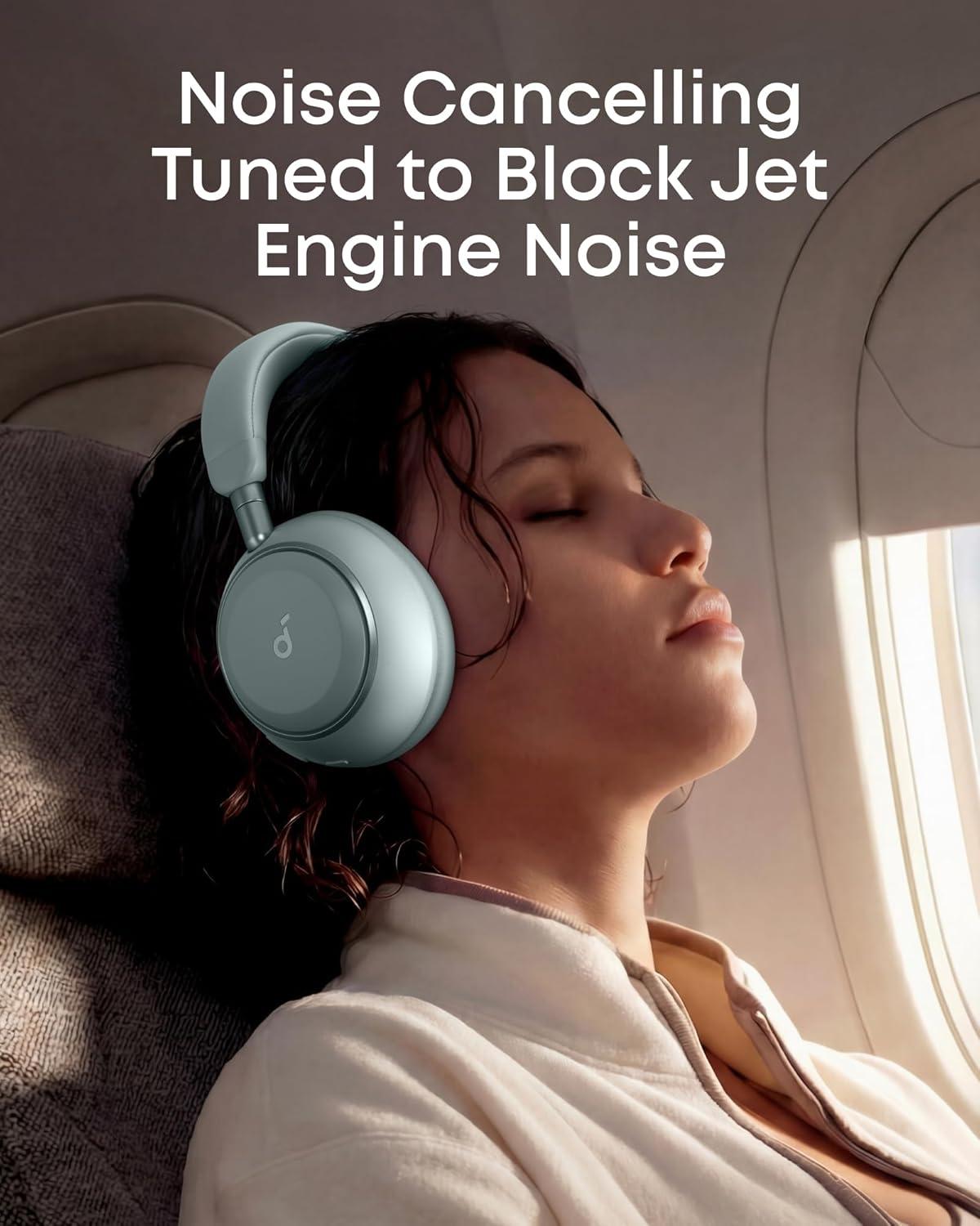 image:imageSoundcore Space 2 by Anker Active Noise Cancelling Headphones Comfortable Fit 50H Playtime LDAC HiRes Wireless Audio Dual Connection Clear Calls Bluetooth 61 Nap Mode Wearing DetectionSeafoam Green