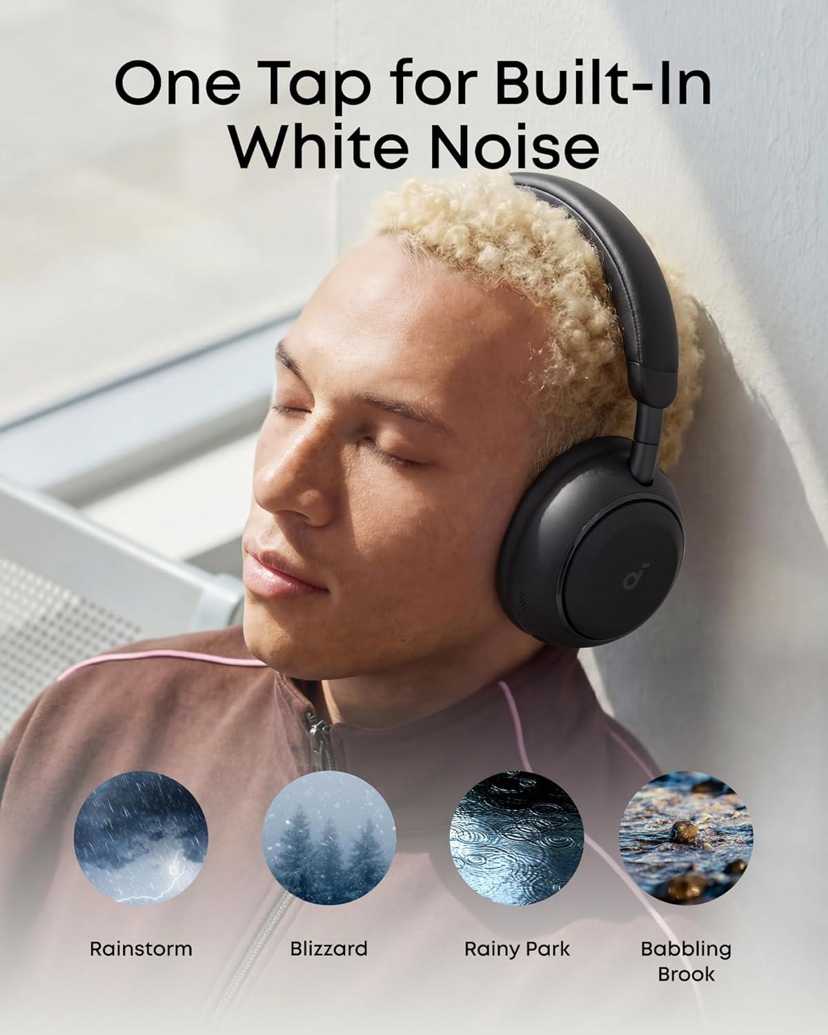 image:imageSoundcore Space 2 by Anker Active Noise Cancelling Headphones Comfortable Fit 50H Playtime LDAC HiRes Wireless Audio Dual Connection Clear Calls Bluetooth 61 Nap Mode Wearing DetectionJet Black