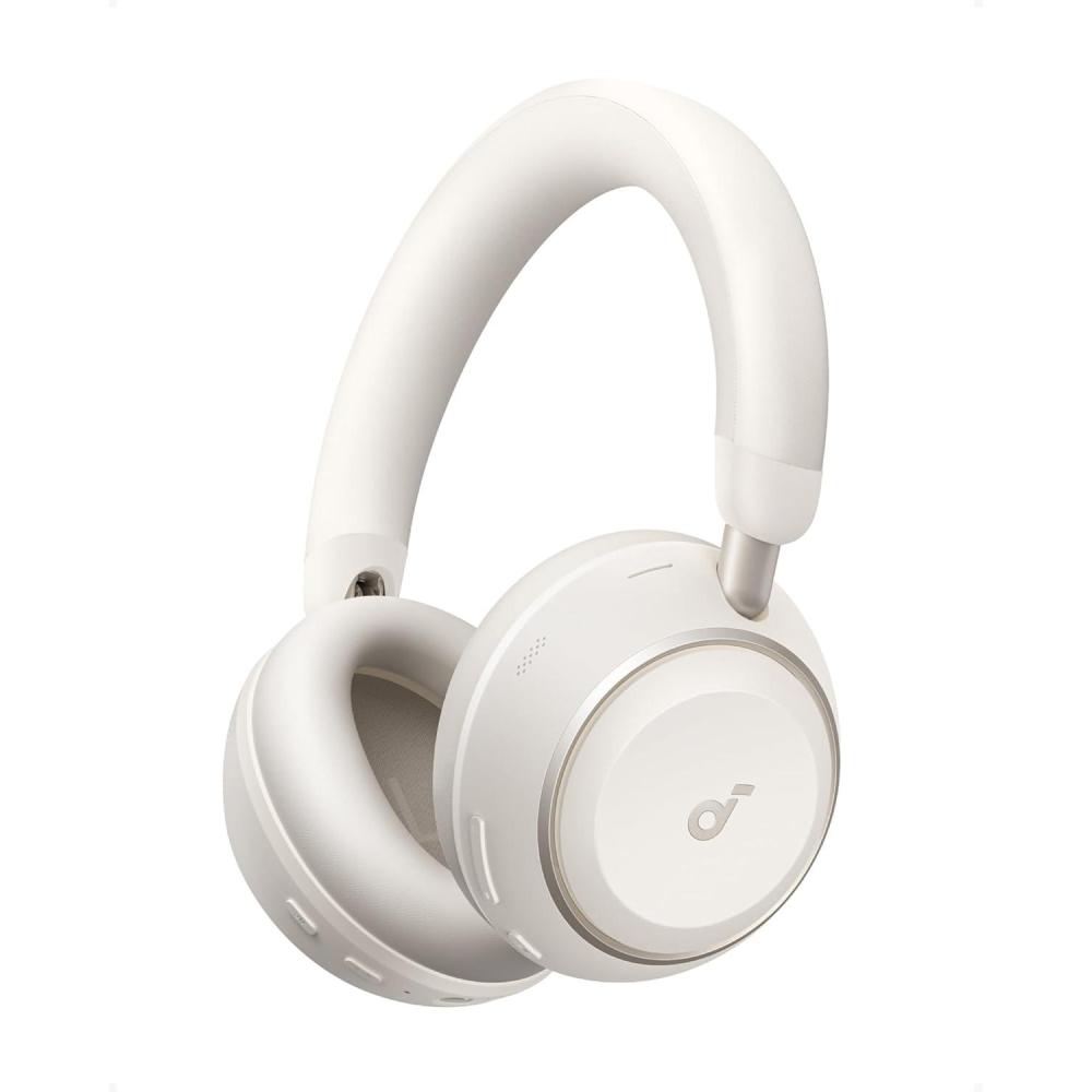 image:imageSoundcore Space 2 by Anker Active Noise Cancelling Headphones Comfortable Fit 50H Playtime LDAC HiRes Wireless Audio Dual Connection Clear Calls Bluetooth 61 Nap Mode Wearing DetectionLinen White