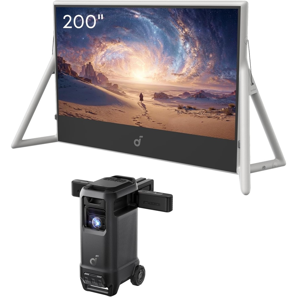 image:imagesoundcore Nebula X1 Pro Mobile Theater 4K Triple Laser Projector with 120 Silent Inflatable Screen 3500 ANSI Lumens 714 Dolby Atmos 560001 Contrast Optical Zoom WirelessX1 Pro200 Screen